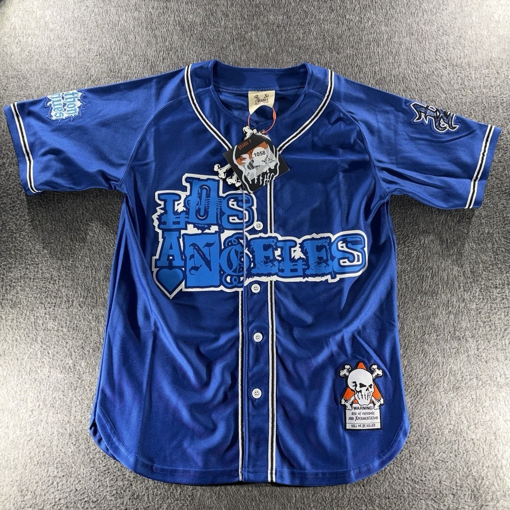 BRAND X THE MARATHON CONTINUES ROYAL BASEBALL JERSEY Small